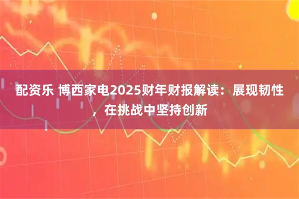 配资乐 博西家电2025财年财报解读：展现韧性，在挑战中坚持创新